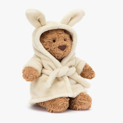 Soft Teddy Bear Plush with Bathrobe – Cozy Cuddly Toy Gift