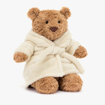 Soft Teddy Bear Plush with Bathrobe – Cozy Cuddly Toy Gift