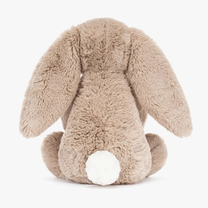 Cute Beige Bunny Plush Toy with Birthday Cake – Soft Teddy Gift