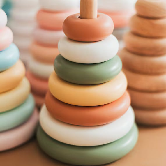 Baby Wooden Stacking Toy – Montessori Rainbow Rings